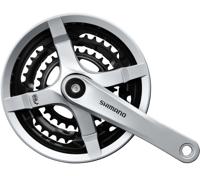 Shimano crankstel 6/7/8 speed tourney fc-ty501 met 170mm crankarm 48 x 38 x 28t met kettingscherm zilver
