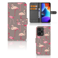 Xiaomi Redmi Note 12 Pro Plus Telefoonhoesje met Pasjes Flamingo - thumbnail