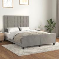Bedframe zonder matras 140x190 cm fluweel lichtgrijs