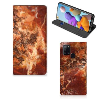 Samsung Galaxy A21s | Standcase | Marmer Bruin