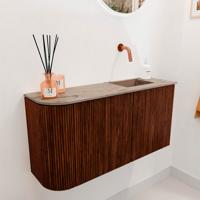 Toiletmeubel Mondiaz Joya Dlux | 81.6 cm | Meubelkleur Ruby | Faye wastafel Arena Wasbak Rechts | Zonder kraangat(en)