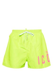 DSQUARED2 short de bain élastiqué à logo imprimé - Vert