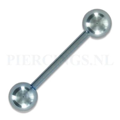 Tongpiercing geanodiseerd licht blauw