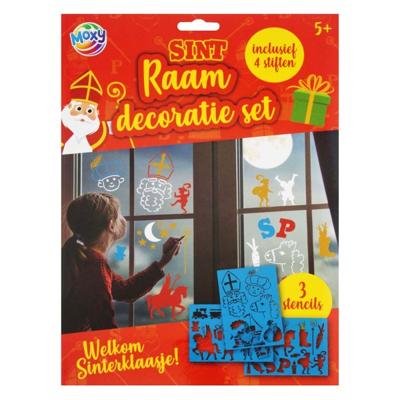 Sint Raam Decoratieset 3 Sheets A4 + 4 Stiften Sint Raam Decoratieset 3 Sheets A4 + 4 Stiften