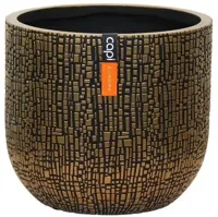 Capi bloempot Bol Skin 17x15 cm Zwart Goud