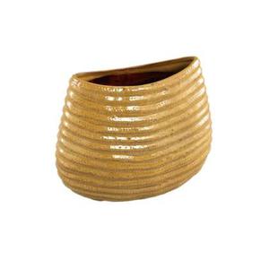 PTMD Reffa Ovale Bloempot - 29 x 12,5 x 23,5 cm - Keramiek - Geel