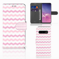 Samsung Galaxy S10 Telefoon Hoesje Waves Roze - thumbnail