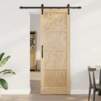Schuifdeur met beslag 73,5x211 cm massief grenenhout