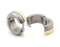 Boccia 0505-02 Oorringen titanium zilver- en goudkleurig 5 x 12 mm - thumbnail