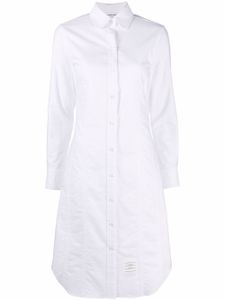 Thom Browne robe-chemise à patch logo - Blanc