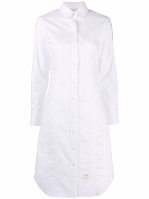 Thom Browne robe-chemise à patch logo - Blanc