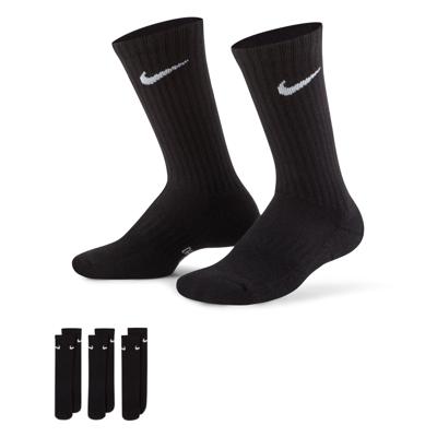 Nike Everyday Cushioned Crew Sportsokken 3-Pack Kids Zwart Wit Nike Everyday Cushioned Crew Sportsokken 3-Pack Kids Zwart Wit