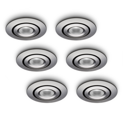 LED-inbouwspot Piccolo 3W set 6 stuks zilver dimbaar