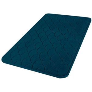 Urban Living Badkamerkleedje/badmat tapijt - memory foam - donkerblauw - 50 x 80 cm   -