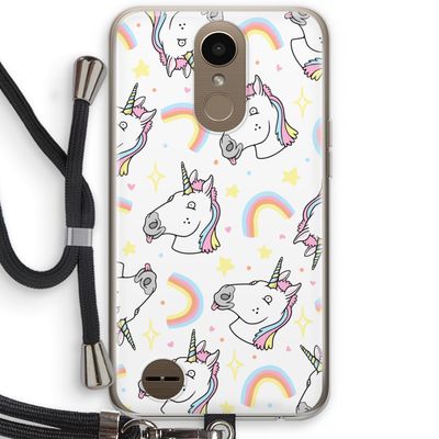 Rainbow Unicorn: LG K10 (2017) Transparant Hoesje met koord