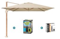 Platinum Challenger zweefparasol T1 Premium 4x3 m. - Champagne Teak - met ingraafvoet en hoes Platinum Challenger zweefparasol T1 Premium 4x3 m. - Champagne Teak - met ingraafvoet en hoes