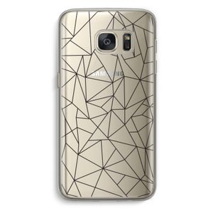 Geometrische lijnen zwart: Samsung Galaxy S7 Transparant Hoesje