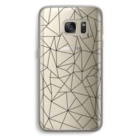 Geometrische lijnen zwart: Samsung Galaxy S7 Transparant Hoesje