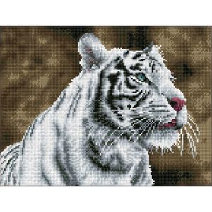 DIAMOND DOTZ Tiger Blanc Diamond Painting, 17,595 Dotz, 41x31 cm