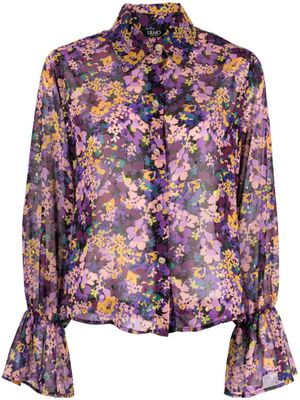 LIU JO chemise fleurie à manches longues - Violet