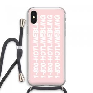Hotline bling pink: iPhone XS Max Transparant Hoesje met koord