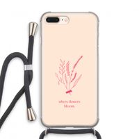 Where flowers bloom: iPhone 8 Plus Transparant Hoesje met koord