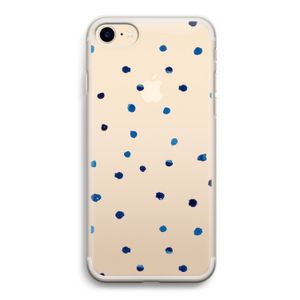 Blauwe stippen: iPhone 7 Transparant Hoesje