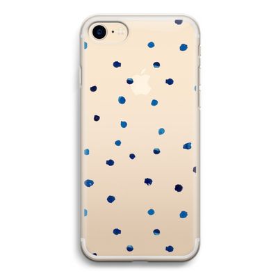 Blauwe stippen: iPhone 7 Transparant Hoesje