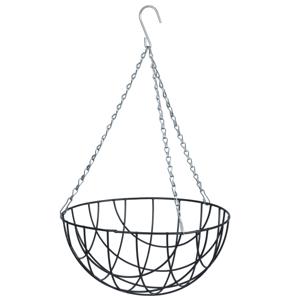 Nature Hanging basket - metaaldraad - donkergroen - 16 x 30 cm - hangende bloemen