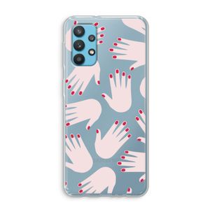 Hands pink: Samsung Galaxy A32 4G Transparant Hoesje