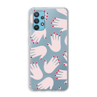 Hands pink: Samsung Galaxy A32 4G Transparant Hoesje