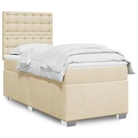 Boxspring met matras stof crèmekleurig 80x200 cm