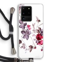 Mooie bloemen: Samsung Galaxy S20 Ultra Transparant Hoesje met koord