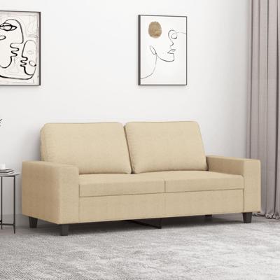 Tweezitsbank 140 cm stof crmekleurig