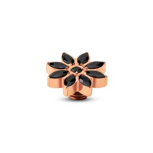 Melano Vivid Snowflake CZ Steentje Zwart Rose