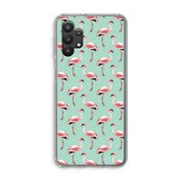 Flamingoprint groen: Samsung Galaxy A32 5G Transparant Hoesje