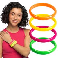 Verkleed armbandjes - neon -  4x stuks - foute party - 80's - Carnaval