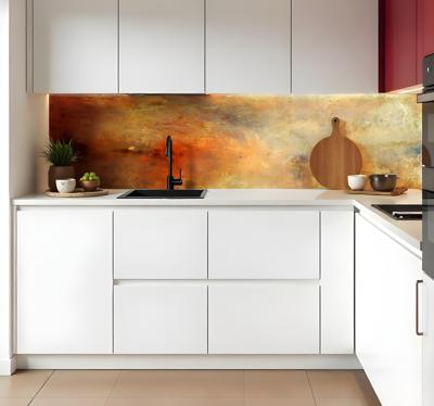 Zonsondergang boven een meer muursticker keuken