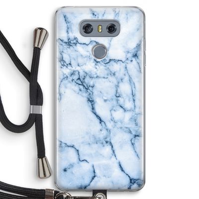 Blauw marmer: LG G6 Transparant Hoesje met koord