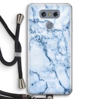 Blauw marmer: LG G6 Transparant Hoesje met koord