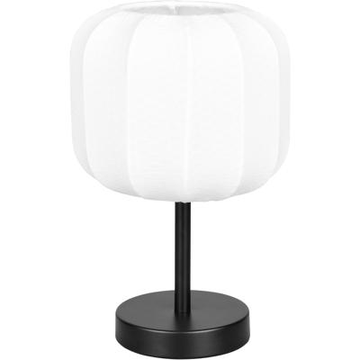 LED Tafellamp - Trion Axira - E27 Fitting - 1 Lichtpunt - Snoerschakelaar- IP20 - Wit/Mat Zwart - Textiel/Metaal