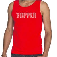 Glitter tanktop rood Topper rhinestones steentjes voor heren - Glitter tanktop/ outfit - thumbnail