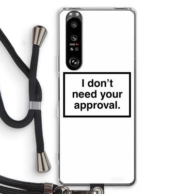 Don't need approval: Sony Xperia 1 III Transparant Hoesje met koord