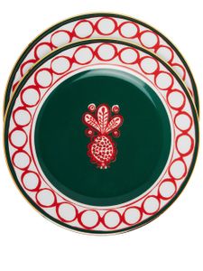 La DoubleJ assiettes à dessert Pineapple Bordeaux (lot de 2) - Vert