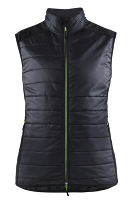 Blåkläder Dames bodywarmer gevoerd 38642030 | Zwart/High-Vis Geel | Maat XL - 7330509818541