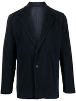 Homme Plissé Issey Miyake blazer plissé à revers crantés - Bleu