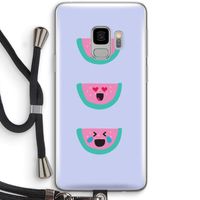 Smiley watermeloen: Samsung Galaxy S9 Transparant Hoesje met koord