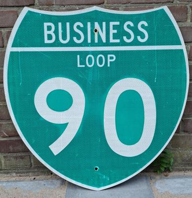 Business Loop 90 Verkeersbord - 61 x 61cm - Origineel Business Loop 90 Verkeersbord - 61 x 61cm - Origineel