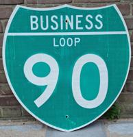 Business Loop 90 Verkeersbord - 61 x 61cm - Origineel