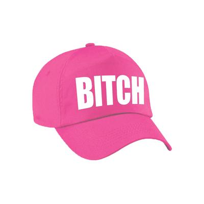 Bitch tekst petje - baseball cap - roze - voor dames en heren - foute party Bitch tekst petje - baseball cap - roze - voor dames en heren - foute party